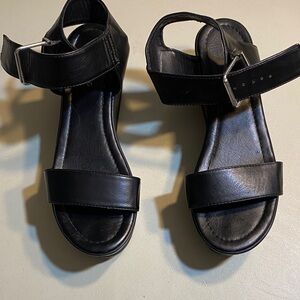 Call It Spring Black Ankle-Strap Platform Sandals